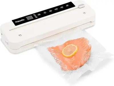Pukomc Vacuum Sealer - Multi-Mode Functionality, Built-in Cutter, LED Countdown Display, Removable Clean Jars, Digital Readin...