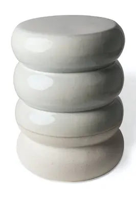 White Glazed Accent Stools | Pols Potten Chubby
