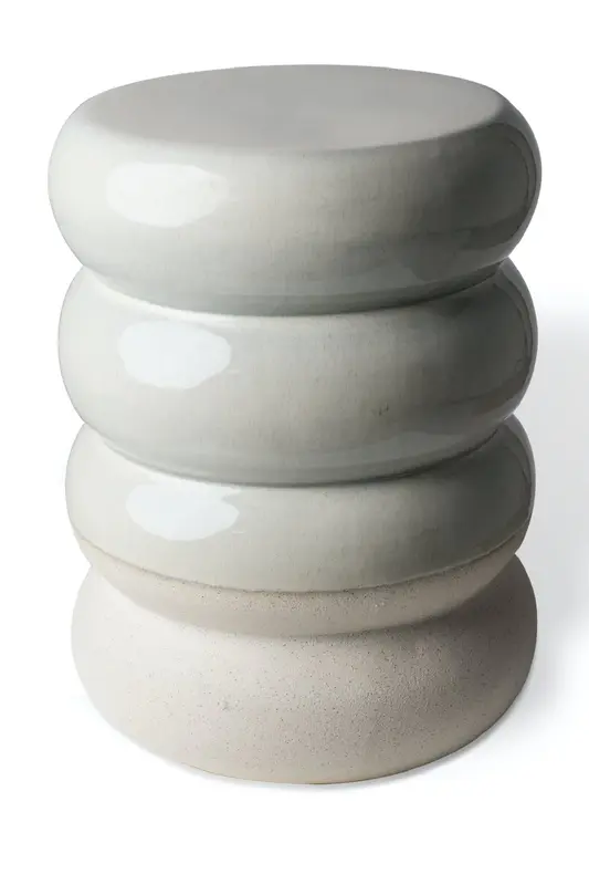 White Glazed Accent Stools | Pols Potten Chubby