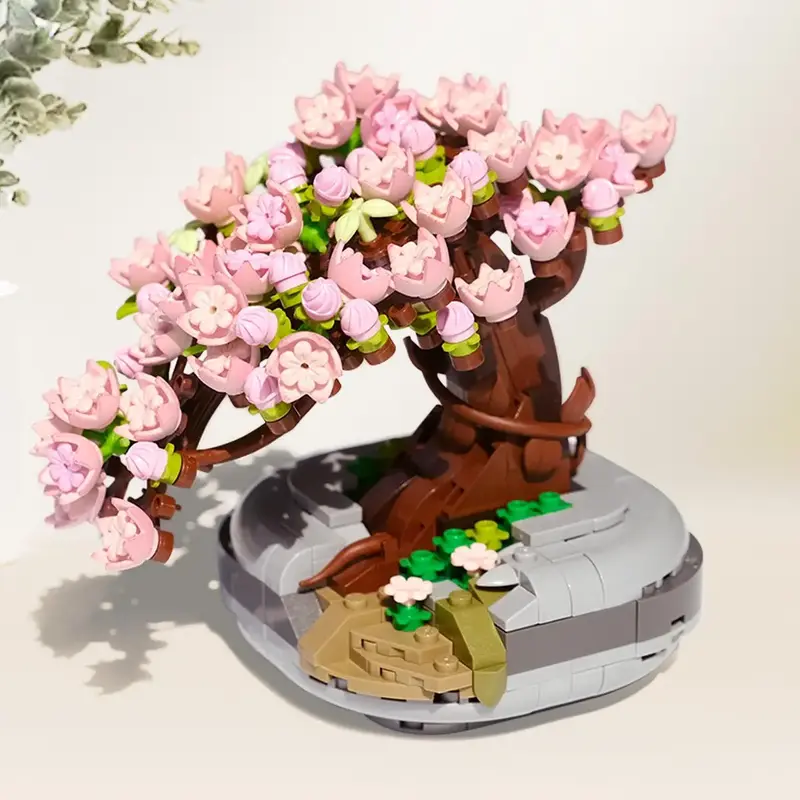 Sakura Potted Plant Building Blocks Flower, 426pcs/set Eternal Flower Toy, Home & Office Creative Decoration, Creative Craft ...
