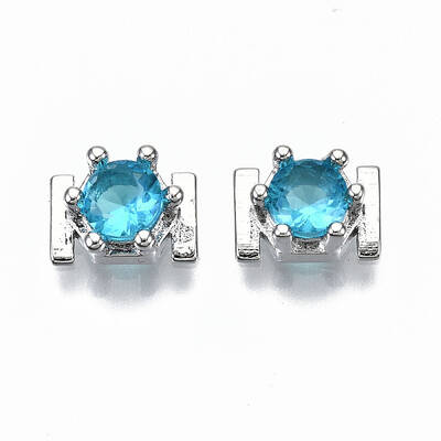 Brass Micro Pave Cubic Zirconia Cabochons