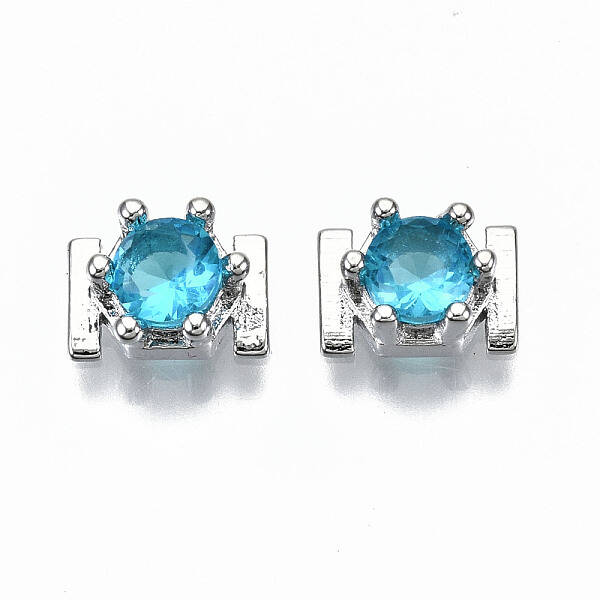 Brass Micro Pave Cubic Zirconia Cabochons