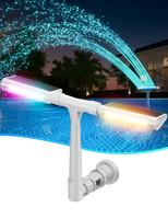 Solar Pool Fountain with Lights Dual Arc - Above/Inground Pool Fountain Lights with Remote Control, Adjustable Sprinkler Foun...