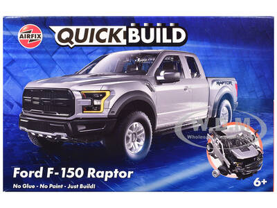 Skill 1 Model Kit Ford F-150 Raptor Pickup Truck Gray Snap Together Snap Together Painted Plastic Model Car Kit by Airfix Qui...