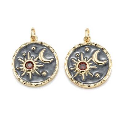 Brass Micro Pave Cubic Zirconia Pendants