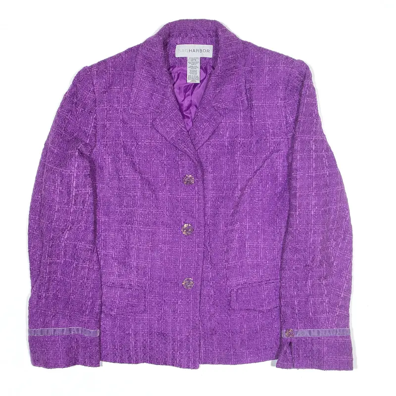 SAG HARBOR Blazer Jacket Purple Womens M