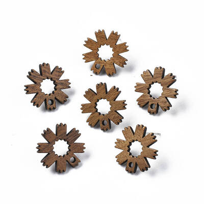 Walnut Wood Stud Earring Findings