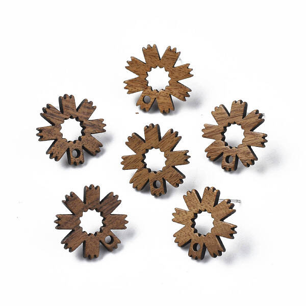 Walnut Wood Stud Earring Findings