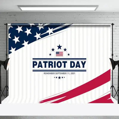 Aperturee Usa Flag Condolences Stripe Patriot Day Backdrop | Party Curtain Backdrop | Party Decoration | Backdrop Sunflower P...