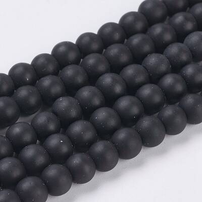 Synthetical Black Stone Beads Strands