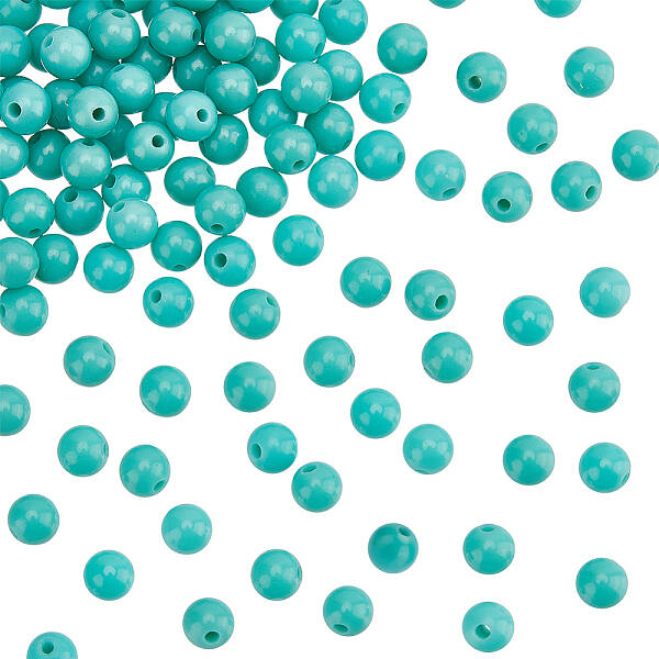2 Strands Synthetic Taiwan Turquoise Round Beads Strands