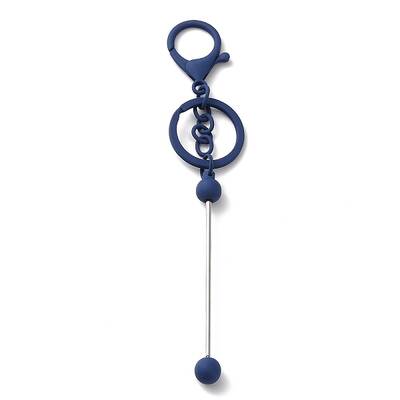 Spray Painted Alloy Bar Beadable Keychain for Jewelry Making DIY Crafts