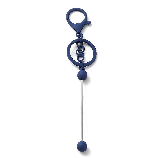 Spray Painted Alloy Bar Beadable Keychain for Jewelry Making DIY Crafts