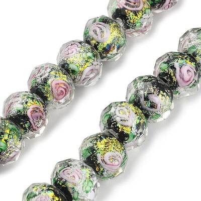 Handmade Foil Lampwork Beads Strands