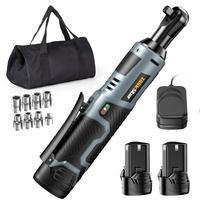 TaskStar Electric Ratchet Wrench 3/8 inch, 40 Nm Cordless Wrench Set with Variable Speed Trigger, 12V 2x 2Ah Batteries & Fast...