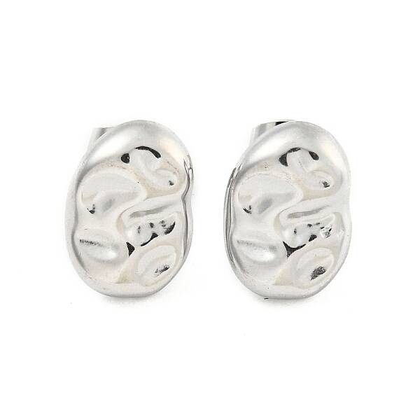 Non-Tarnish Oval 304 Stainless Steel Ear Studs