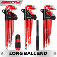SEDY 30-Piece Long Arm Ball End L-Hex & Torx Key Set with Grip Handle, Ultimate Hex Key Wrench Set with T-Handle and Extensio...