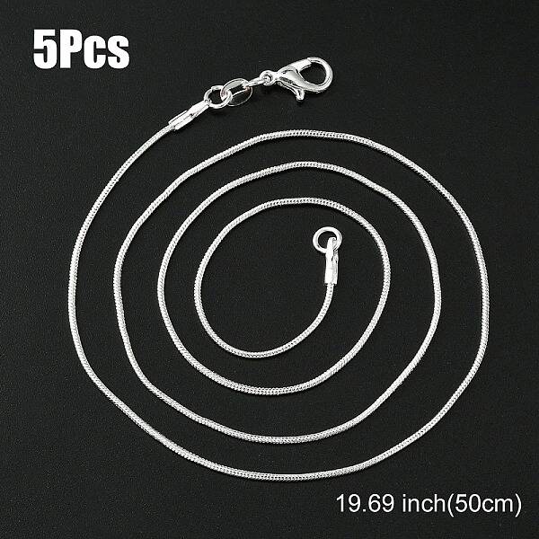 Brass Round Snake Chain Necklace with Lobster Claw Clasps