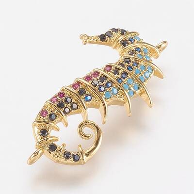 Brass Micro Pave Cubic Zirconia Links