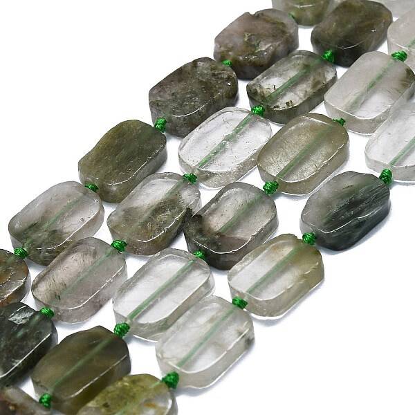 Natural Green Rutilated Quartz Beads Strands