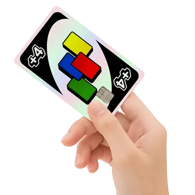 Uno Reverse Draw +4 Holographic Credit Card Decal