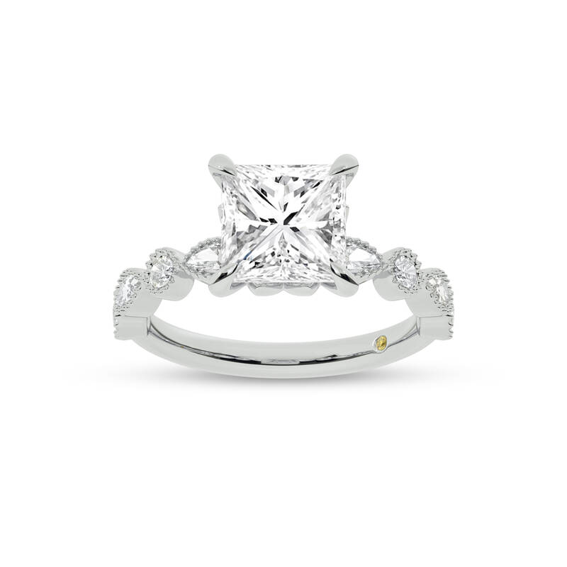 Zenith Princess Cut Lab Grown Diamond Engagement Ring | 10K White Gold 3 1/6 CT. TW.