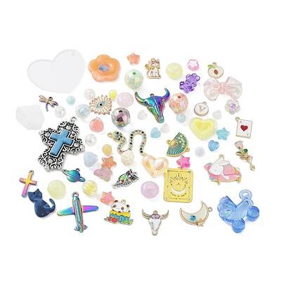 10Pcs Alloy Enamel with 100g Acrylic Beads & Pendants
