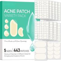 443 Count Pimple Patches for Face, Hydrocolloid Acne Patch Bulk, Acne Stickers for Covering Cheeks, Forehead, Chin Blemishes ...