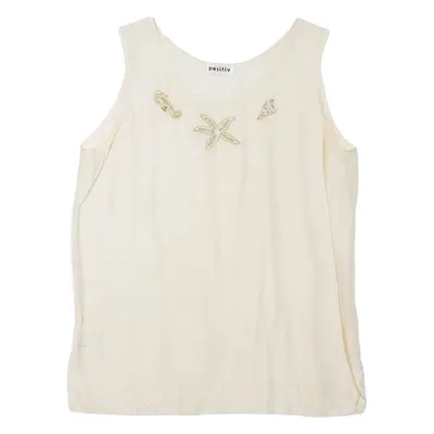 POSITIV Womens Vest Beige Sleeveless L