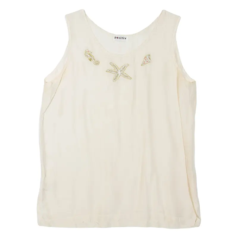 POSITIV Womens Vest Beige Sleeveless L