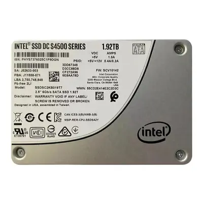 SSDSC2KB019T701 Intel DC S4500 1.9TB Triple-Level Cell SATA 6Gb/s 2.5-Inch Solid State Drive