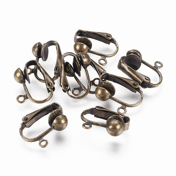 Brass Clip-on Earring Findings