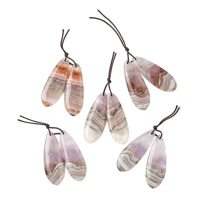 Natural Amethyst Lace Agate Pendants