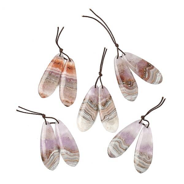Natural Amethyst Lace Agate Pendants