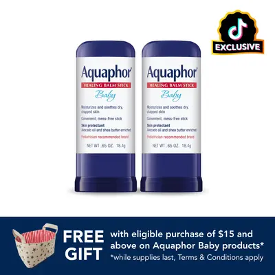 Aquaphor Baby Healing Balm Stick With Avocado Oil and Shea Butter, 0.65 Oz (Pack of 2)