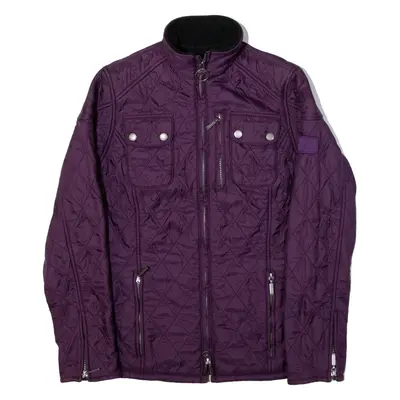 BARBOUR INTERNATIONAL Trials Quilted Jacket Purple Womens UK 8