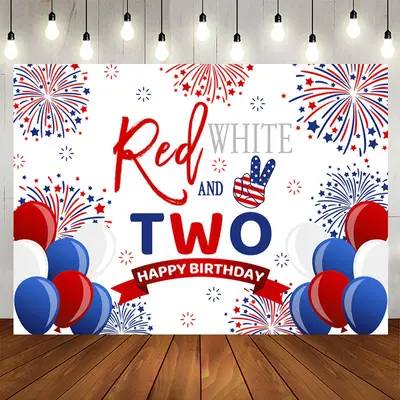 Aperturee Red White Balloons Spark 2nd Birthday Backdrop