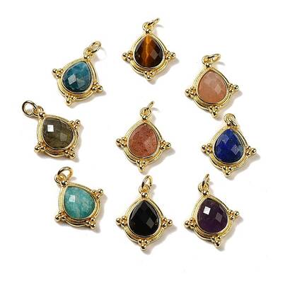 Natural Mixed Stone Faceted Pendants