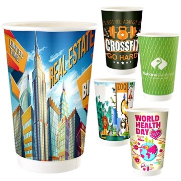 50 Customized 16 oz Full Color Paper Cup - FSC Certified