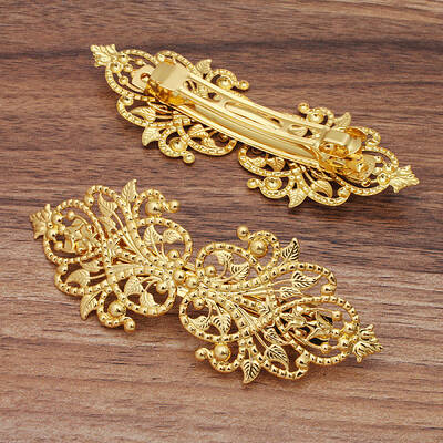 Brass Filigree Hair Barrette