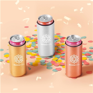 250 Customized 12 oz Slim Metallic Neoprene Can Cooler - Insulated ...