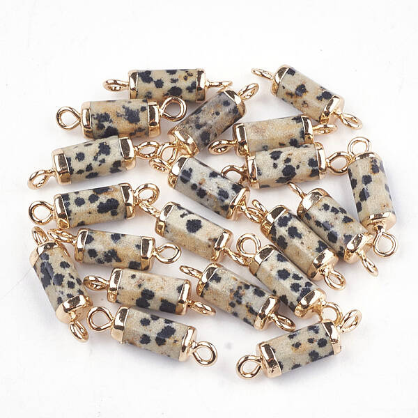 Electroplate Natural Dalmatian Jasper Links connectors