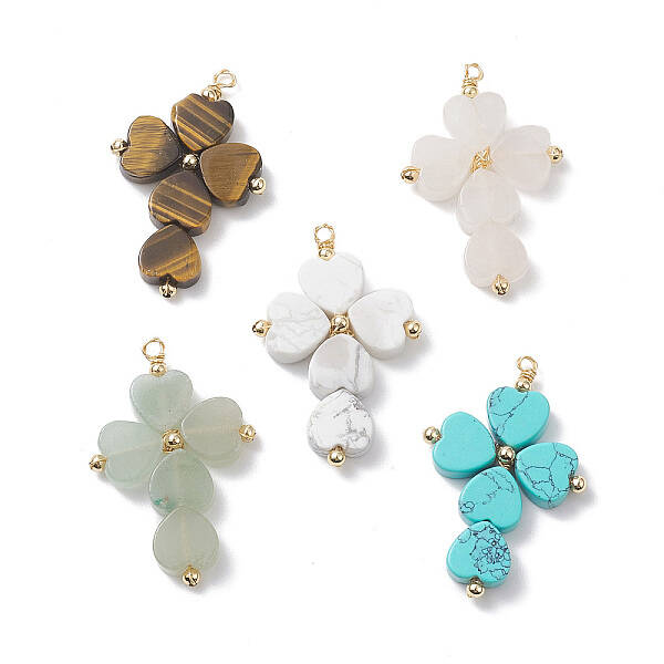 Mixed Gemstone Heart Pendants