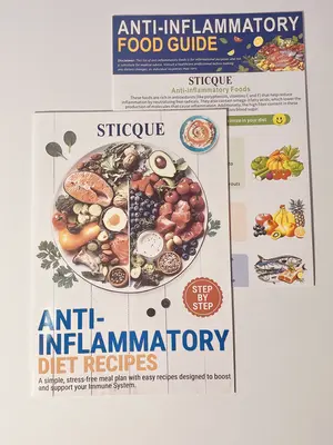 2 Pcs Antiinflammatory Foods List & Cookbook -Recipes Guide for Beginners Meal Eating