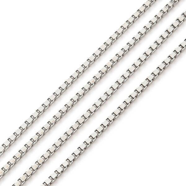 Anti-Tarnish Rhodium Plated 925 Sterling Silver Box Chains