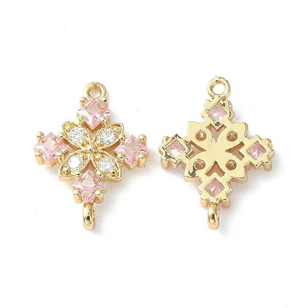 Brass Pave Cubic Zirconia Connector Charms