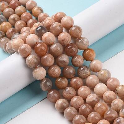 Round Natural Multi-Moonstone Beads Strands