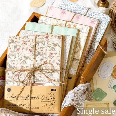 Random Color Vintage Scrapbooking Paper, 40pcs/set Mixed Color Decorative Paper, DIY Decorative Supplies for Scrapbooking & J...