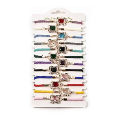 12Pcs 12 Colors Polyester Bracelets