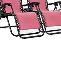 Set of 2 Zero Gravity Lounge Chairs with Pillow and Cup Holder for Outdoor Patio, Pool, and Beach - Black by Patio adirondack...